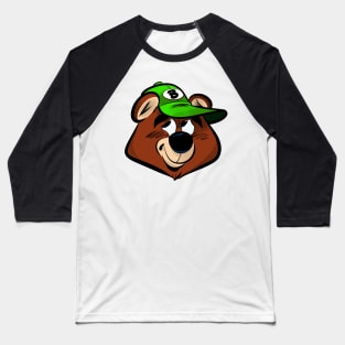 Bashful Bear (Green cap) Baseball T-Shirt